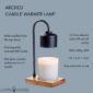 Black & Wood Arched Candle Warmer Lamp
