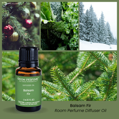 BALSAM FIR: Our Balsam Fir Room Perfume Diffuser Oil is a fresh and inviting scent that will remind you of outdoors during the holidays. Made with natural fragrance oils, it features invigorating green highlights, fir needle, sprinkle of spice, and leafy greens with a splash of fruit, earthy accents and gentle musk. TOP NOTES: Invigorating Green Highlights, Fir Needle, Sprinkle of Spice MID NOTES: Balsam Peru, Leafy Greens, Splash of Fruit, Earthy Accents BASE NOTES: Gentle Musk, Warm Woods, Caramelized Sugar, Soft Powder