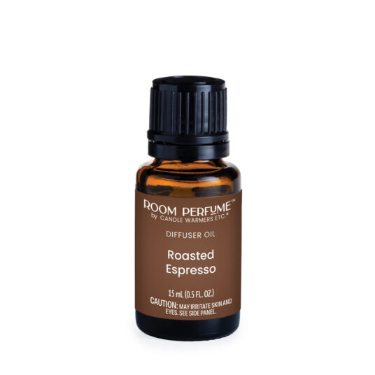 ROASTED ESPRESSO: Roasted Espresso Room Perfume Diffuser Oil is the perfect balance of rich, deep espresso and creamy vanilla. This fragrance oil evokes thoughts of the first sip of freshly brewed espresso with highlights of creamy caramel, sweet butter, roasted coffee bean and rich chocolate. TOP NOTES: Sweet, Caramelized Sugar, Butter MID NOTES: Chocolate, Cream, Vanilla Ice Cream BASE NOTES: Roasted Coffee Bean, Caramel