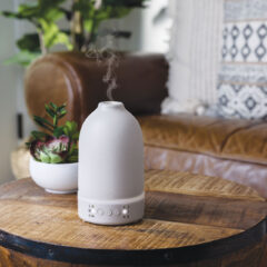 The Stone Diffuser is the perfect combination of a high-end design and aromatherapy. The stone finish creates an elegant look for any room, while the multi-color LED light feature creates a relaxing or stimulating environment at home.