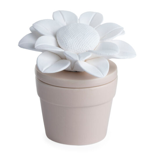 DESIGN: Let the sun shine with the cheerful Porcelain Essential Oil Diffuser. Featuring a bright sunflower lid, this diffuser emanates feel-good vibes along with beautiful fragrance from your favorite essential oils. The potted plant design will look great anywhere and no sunlight is required to keep the bloom on top looking happy.
BATTERY-FREE DIFFUSER: Diffuser does not need power or batteries. It wicks oil up into the porcelain piece and diffuses fragrance into the room.
PORTABLE: Works great in small spaces and can be placed on any flat surface.
ESSENTIAL OIL INCLUDED: We include a 10 mL bottle of our pure, therapeutic-grade Peppermint Airome essential oil.
PURE AND NATURAL FRAGRANCE: Recommended use with our 100% pure, therapeutic grade essential oil singles and blends or our all-natural AiromeScents blends. Sold separately.
Airome Passive Porcelain Essential Oil Diffusers can be filled with 100% pure essential oils, fragrance oil, or water and oil to diffuse fragrance that lasts for up to 2 weeks. A porcelain botanical rests on a ceramic base to bring natural beauty to your space as you enjoy the aromatherapy benefits of 100% pure essential oils. Once your oil is completely diffused, simply let the flower dry out before switching fragrances or diffuse only water to clean out between fragrances. Includes a 10 mL bottle of pure peppermint essential oil, but can be used with any essential or fragrance oil.