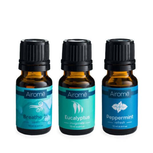 BREATHE IN BLEND: Illicium verum (anise) fruit seed oil, eucalyptus globulus leaf oil, citrus aurantium dulcis (orange) peel oil, mentha piperita (peppermint) oil, mentha viridis (spearmint) leaf oil, melaleuca alternifolia (tea tree) leaf oil. EUCALYPTUS: Steam distilled Eucalyptus globulus leaf oil. PEPPERMINT: Steam distilled Mentha piperita (peppermint) oil.