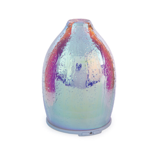 Experience the ultimate in home ambiance with the Iridescent Glow 100 ml Diffuser. This stunning diffuser combines cutting-edge LED technology with a beautiful rain drop design to create a captivating and tranquil atmosphere in any room. When turned on, it offers a mesmerizing display of vibrant colors, thanks to its eight LED lights, transforming your space with a magical, iridescent glow.